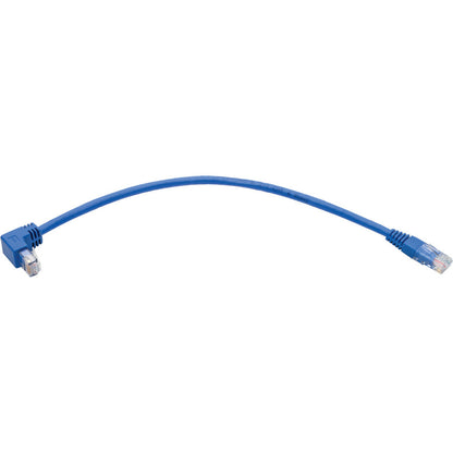 Tripp Lite Down-Angle Cat6 UTP Patch Cable (RJ45) - 1 ft., M/M, Gigabit, Molded, Blue