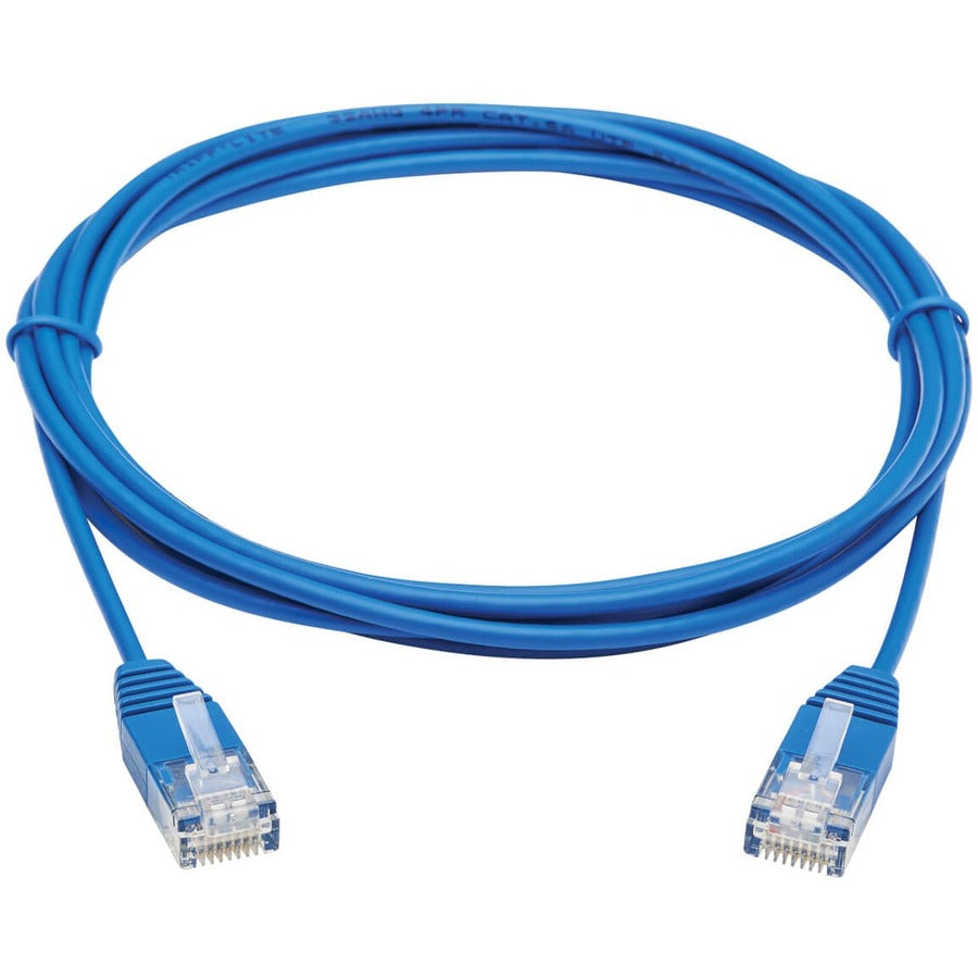 Tripp Lite Cat6a 10G Certified Molded Ultra-Slim UTP Ethernet Cable (RJ45 M/M), Blue, 7 ft.
