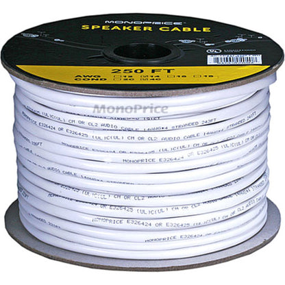 Monoprice 250ft 14AWG CL2 Rated 4-Conductor Loud Speaker Cable (For In-Wall Installation)