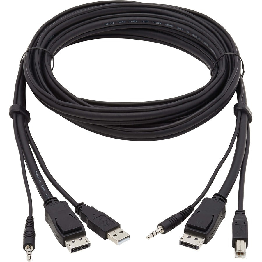 Tripp Lite DisplayPort KVM Cable Kit 3 in 1 4K USB 3.5mm Audio 3xM/3xM 10ft