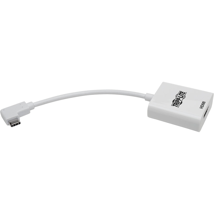 Tripp Lite Right-Angle USB C to HDMI 4K Adapter Cable USB-C M/F White 6in