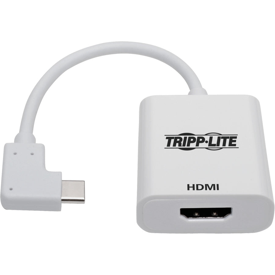Tripp Lite Right-Angle USB C to HDMI 4K Adapter Cable USB-C M/F White 6in