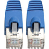 Tripp Lite Cat6a Snagless Shielded STP Patch Cable 10G, PoE Blue M/M 30ft