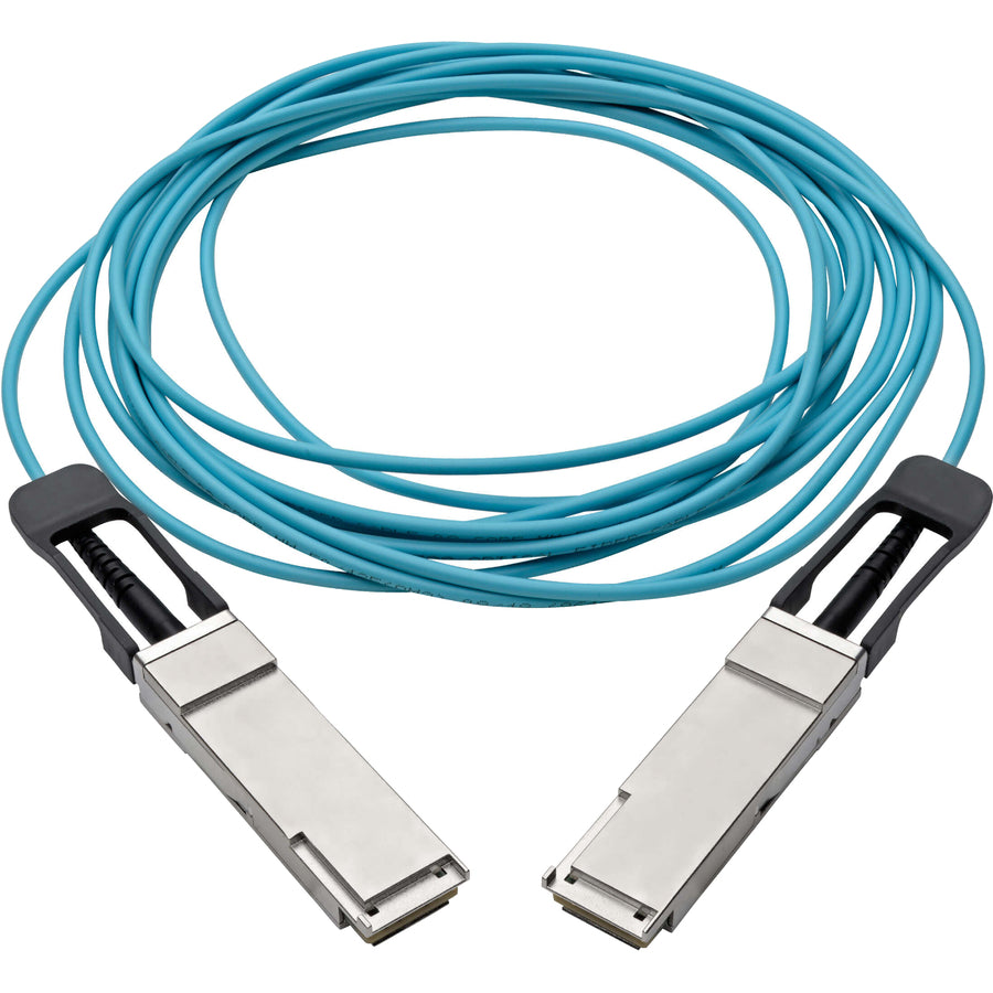Tripp Lite QSFP+ to QSFP+ Active Optical Cable - 40Gb, AOC, M/M, Aqua, 5 m (16.4 ft.)
