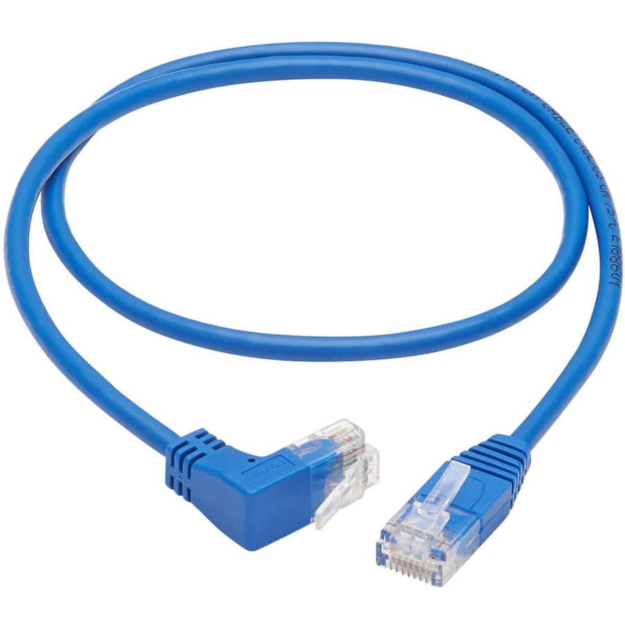 Tripp Lite Cat6 Ethernet Cable Up Angled UTP Slim Molded M/M RJ45 Blue 2ft