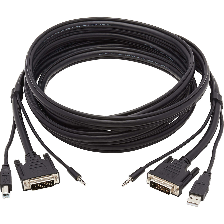 Tripp Lite DVI KVM Cable Kit 3 in 1 DVI, USB 3.5mm Audio 3xM/3xM Black 10ft