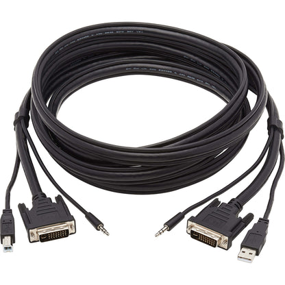 Tripp Lite DVI KVM Cable Kit 3 in 1 DVI, USB 3.5mm Audio 3xM/3xM Black 10ft