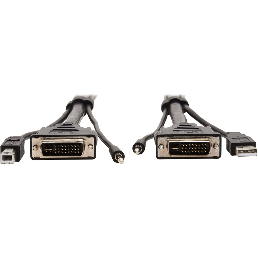 Tripp Lite DVI KVM Cable Kit 3 in 1 DVI, USB 3.5mm Audio 3xM/3xM Black 10ft
