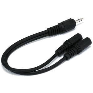 Monoprice 6ft 3.5mm Stereo Plug/2 RCA Plug Cable, Black 