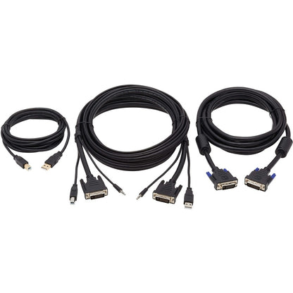 Tripp Lite DVI KVM Cable Kit DVI USB 3.5mm Audio 3xM/M USB M/M DVI M/M 10ft