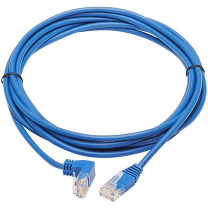 Tripp Lite Cat6 Ethernet Cable Down Right Angled Slim Molded M/M Blue 10ft