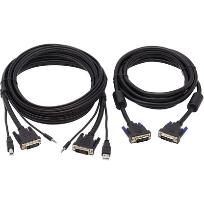 Tripp Lite Dual DVI KVM Cable Kit 3 in 1 DVI USB 3.5mm Audio 3xM/3xM 10ft