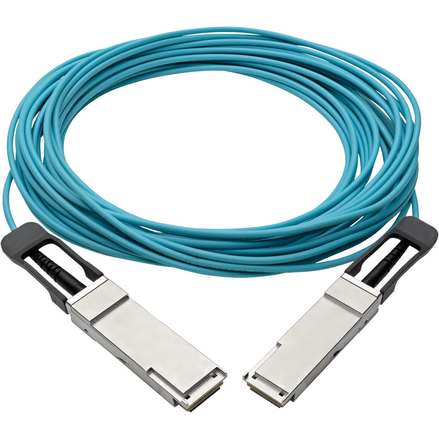 Tripp Lite QSFP+ to QSFP+ Active Optical Cable - 40Gb, AOC, M/M, Aqua, 10 m (32.8 ft.)