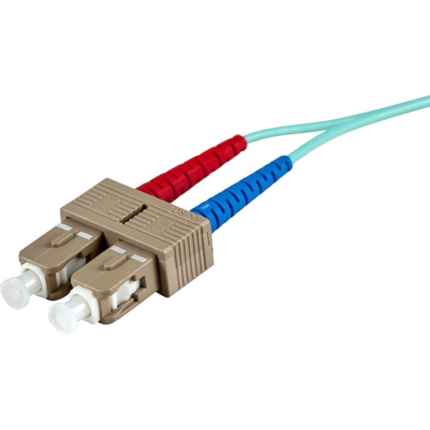 Monoprice 10Gb Fiber Optic Cable, LC/SC, Multi Mode, Duplex - 2 Meter (50/125 Type) - Aqua