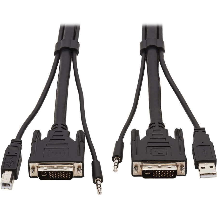 Tripp Lite DVI KVM Cable Kit 3 in 1 DVI, USB 3.5mm Audio 3xM/3xM Black 6ft