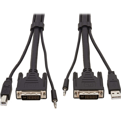 Tripp Lite DVI KVM Cable Kit 3 in 1 DVI, USB 3.5mm Audio 3xM/3xM Black 6ft