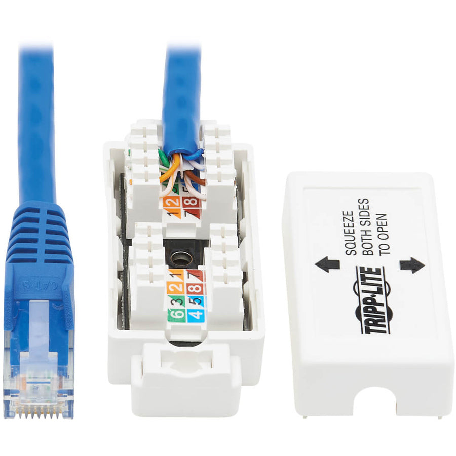 Tripp Lite Cat6 Junction Box Cable Assembly, 18 in., Blue