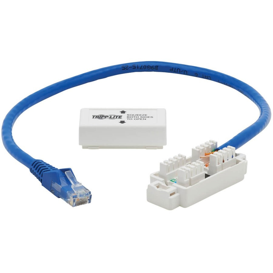 Tripp Lite Cat6 Junction Box Cable Assembly, 18 in., Blue