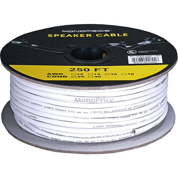 Monoprice 250ft 16AWG CL2 Rated 2-Conductor Loud Speaker Cable (For In-Wall Installation)