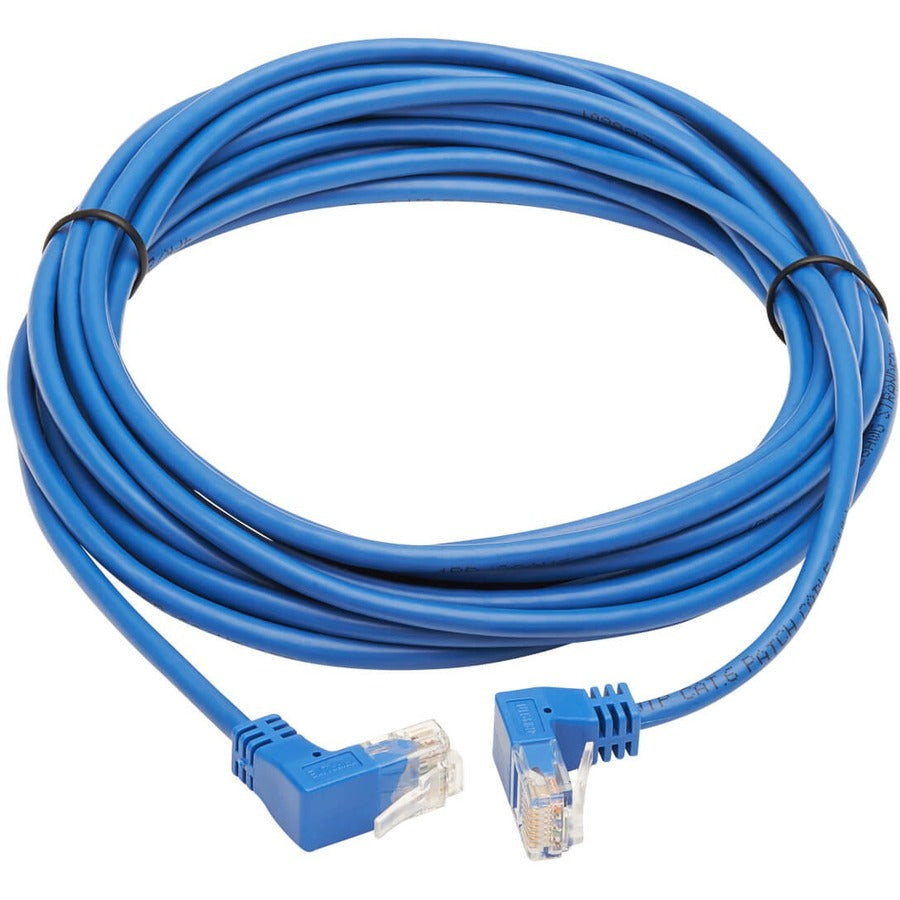 Tripp Lite Cat6 Ethernet Cable Up/Down Angled UTP Slim Molded M/M Blue 20ft