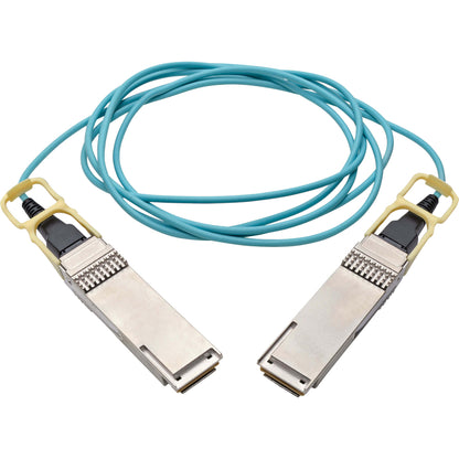 Tripp Lite QSFP28 to QSFP28 Active Optical Cable - 100GbE, AOC, M/M, Aqua, 3 m (9.8 ft.)