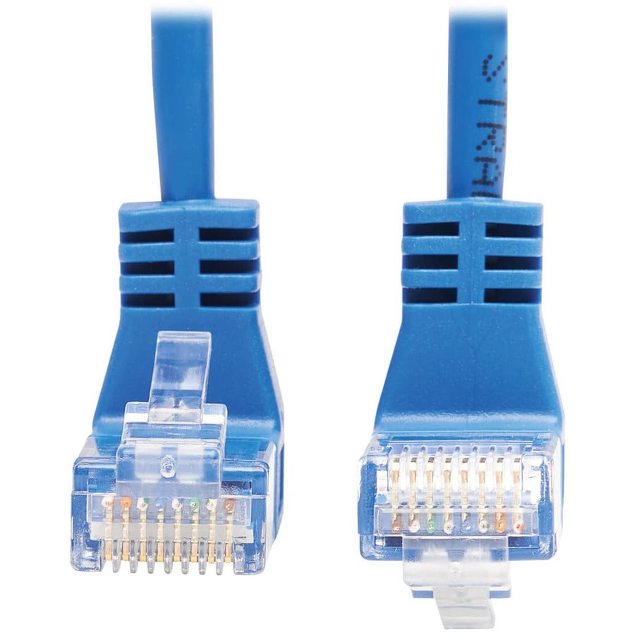 Tripp Lite Cat6 Ethernet Cable Up/Down Angled UTP Slim Molded M/M Blue 10ft
