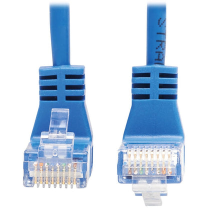 Tripp Lite Cat6 Ethernet Cable Up/Down Angled UTP Slim Molded M/M Blue 10ft