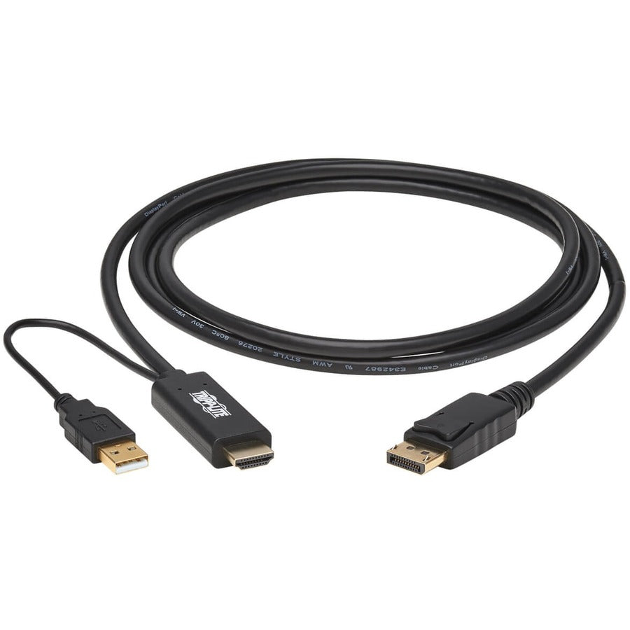 Tripp Lite P567-02M HDMI to DisplayPort 1.2 Active Adapter Cable, Black, 2 m (6.6 ft.)