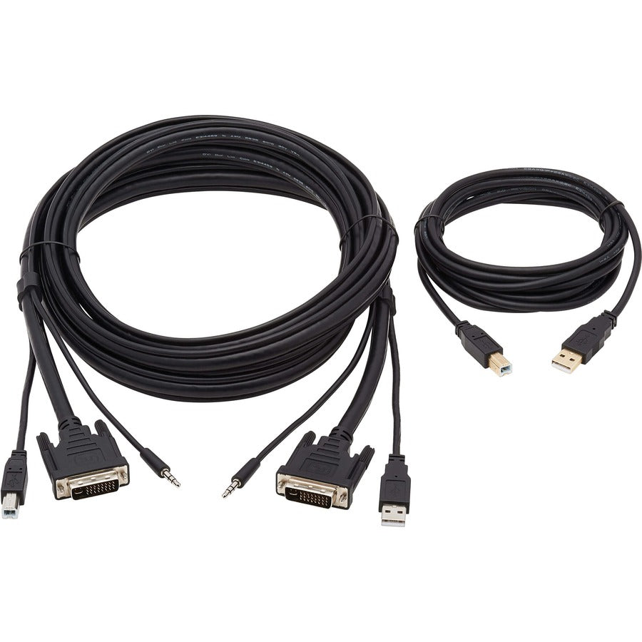 Tripp Lite DVI KVM Cable Kit DVI USB 3.5mm Audio 3xM/3xM+USB M/M Black 10ft