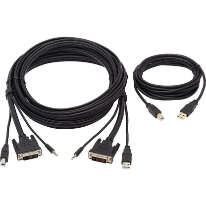 Tripp Lite DVI KVM Cable Kit DVI USB 3.5mm Audio 3xM/3xM+USB M/M Black 10ft