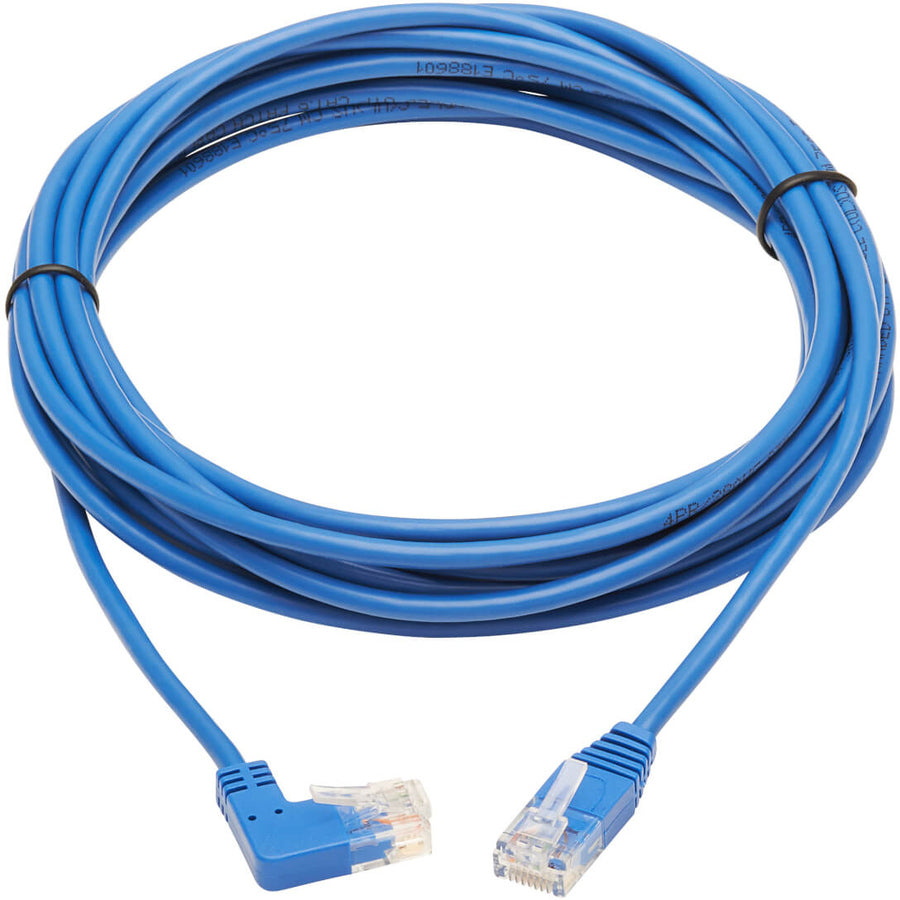 Tripp Lite Cat6 Ethernet Cable Right Angled UTP Slim Molded M/M Blue 20ft
