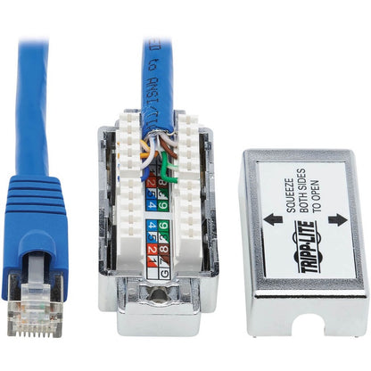 Tripp Lite Cat6a Junction Box Cable Assembly, 18 in., Blue