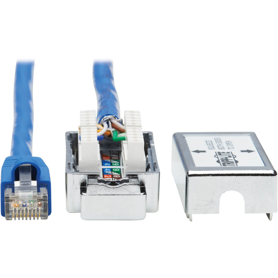 Tripp Lite Cat6a Junction Box Cable Assembly, 18 in., Blue