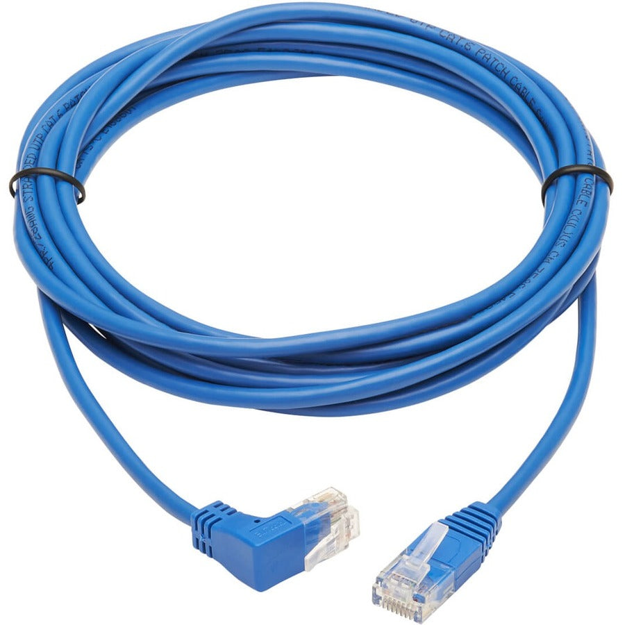 Tripp Lite Cat6 Ethernet Cable Up Angled UTP Slim Molded M/M RJ45 Blue 10ft