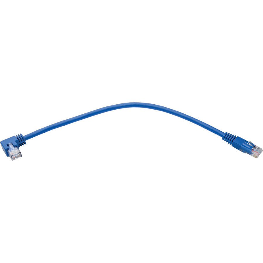 Tripp Lite Up-Angle Cat6 UTP Patch Cable (RJ45) - 1 ft., M/M, Gigabit, Molded, Blue