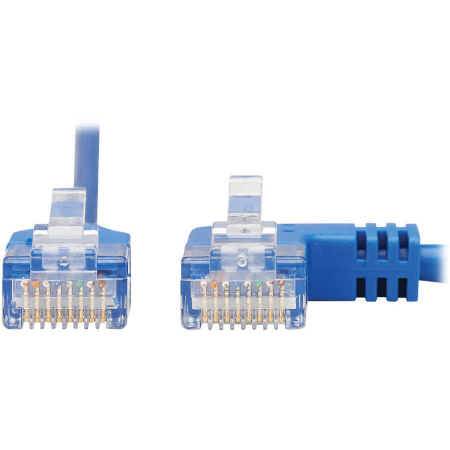 Tripp Lite Cat6 Ethernet Cable Right Angled UTP Slim Molded M/M Blue 3ft