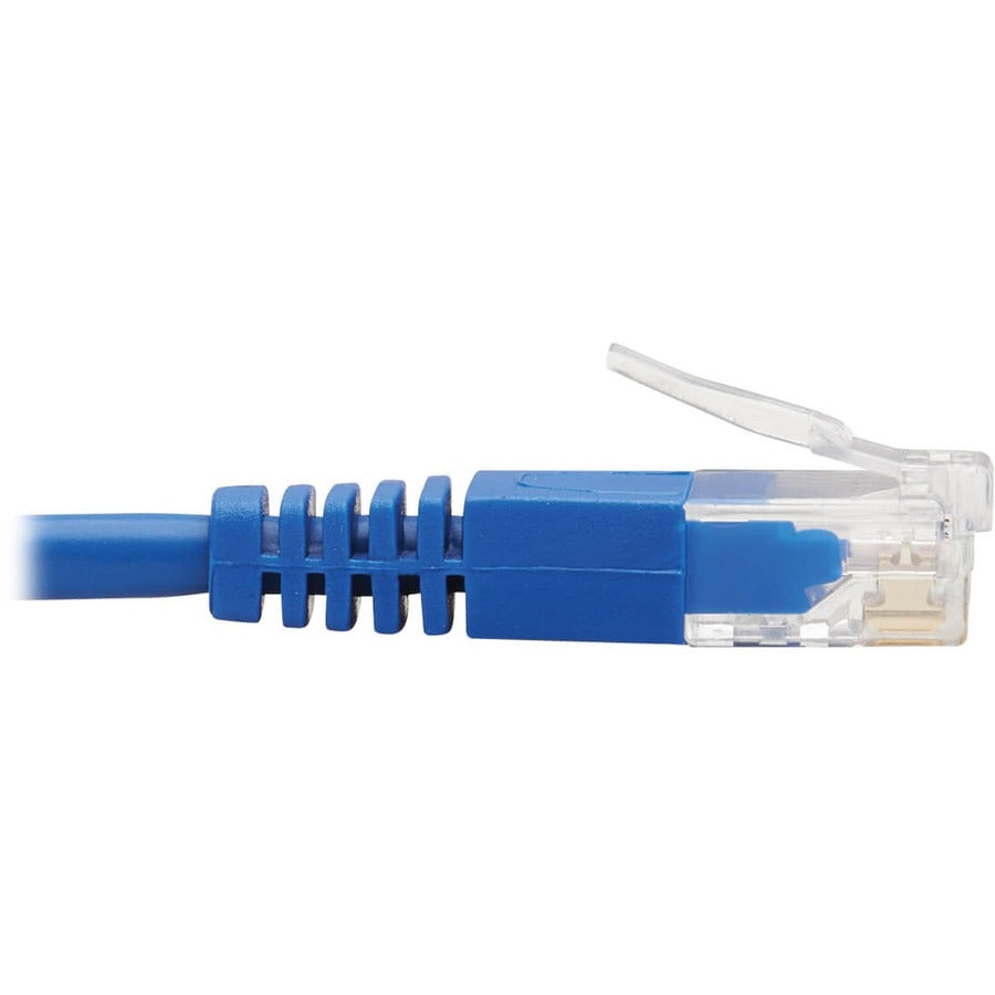 Tripp Lite Cat6 Ethernet Cable Right Angled UTP Slim Molded M/M Blue 3ft