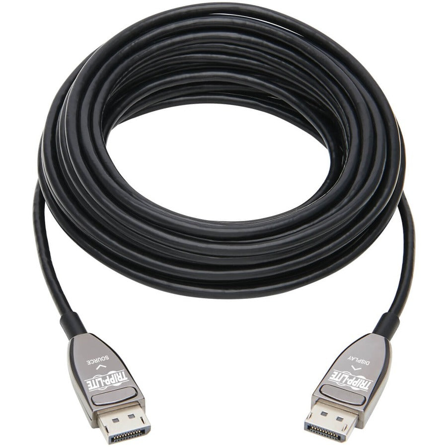 Tripp Lite P580F3-25M-8K6 DisplayPort Fiber Active Optical Cable, M/M, Black, 25 m (82 ft.)