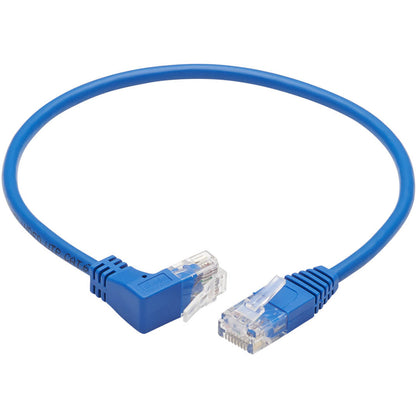 Tripp Lite Cat6 Ethernet Cable Up Angled UTP Slim Molded M/M RJ45 Blue 1ft