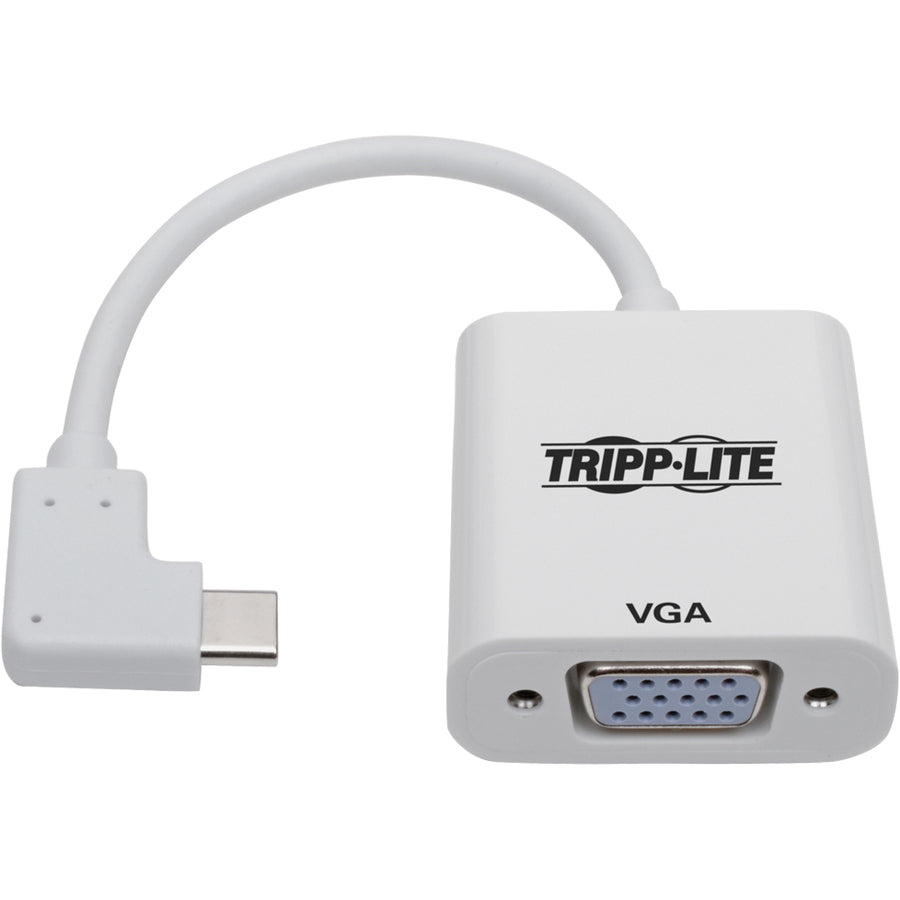 Tripp Lite Right-Angle USB C to VGA Adapter Cable USB-C M/F White 1080p 6in