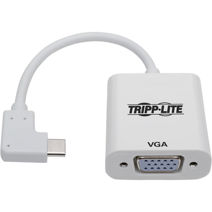 Tripp Lite Right-Angle USB C to VGA Adapter Cable USB-C M/F White 1080p 6in