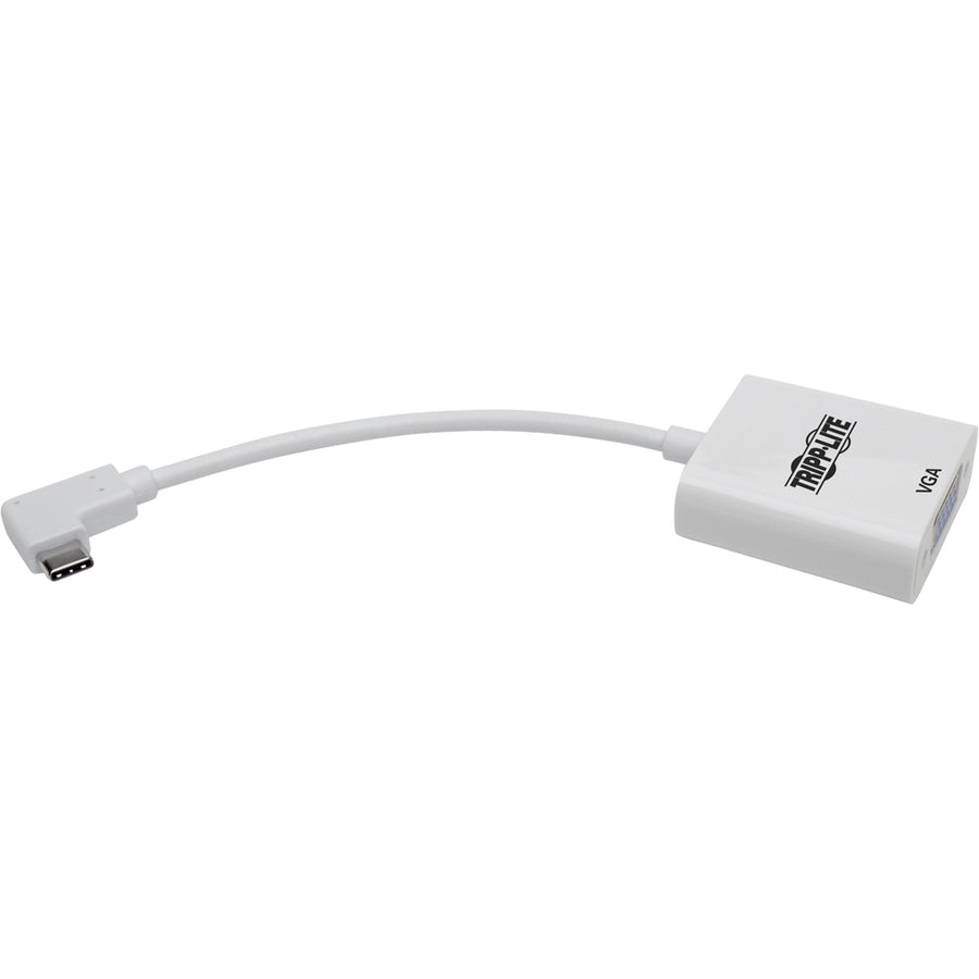 Tripp Lite Right-Angle USB C to VGA Adapter Cable USB-C M/F White 1080p 6in