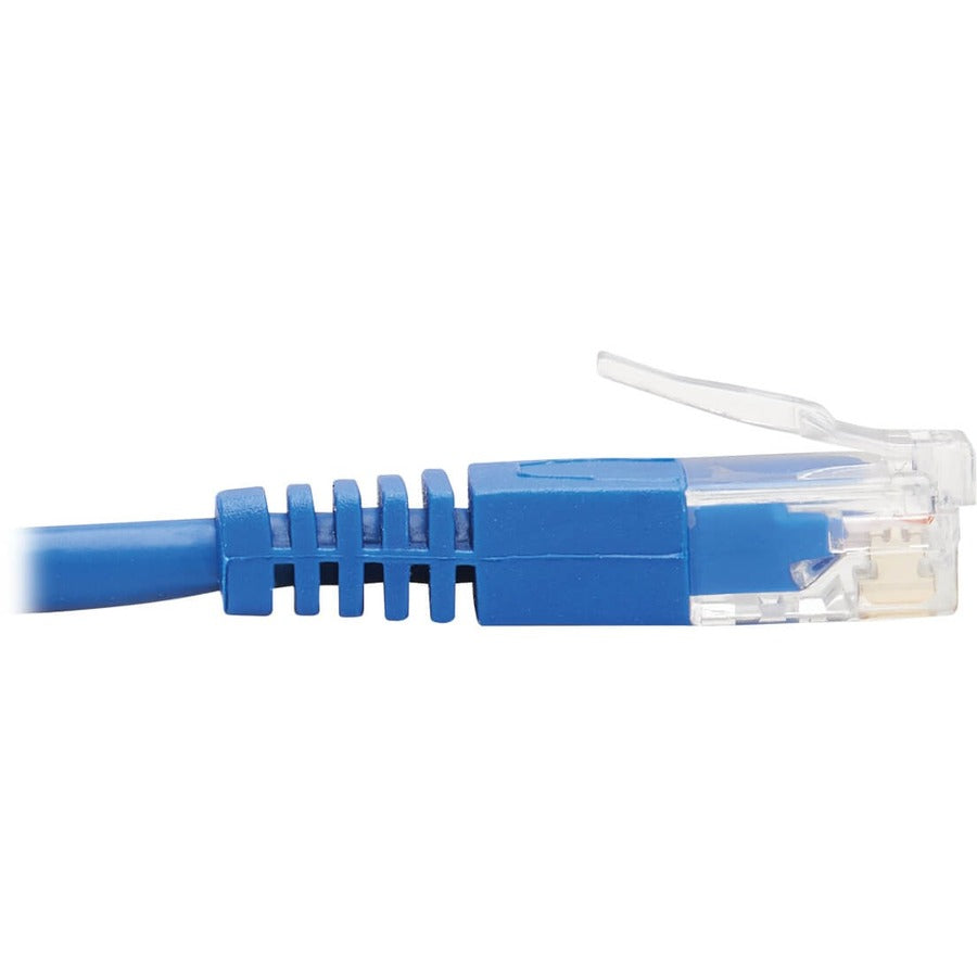 Tripp Lite Cat6 Ethernet Cable Down Right Angled Slim Molded M/M Blue 7ft