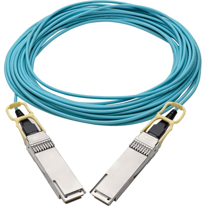 Tripp Lite QSFP28 to QSFP28 Active Optical Cable - 100GbE, AOC, M/M, Aqua, 10 m (32.8 ft.)