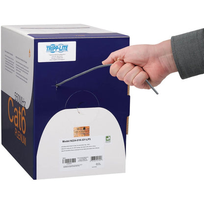 Tripp Lite Cat6 Bulk Ethernet Cable 100W High-Power PoE & PoE++ 23 AWG Gray 1000ft