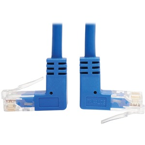 Tripp Lite Cat6 Ethernet Cable Up/Down Angled UTP Slim Molded M/M Blue 1ft