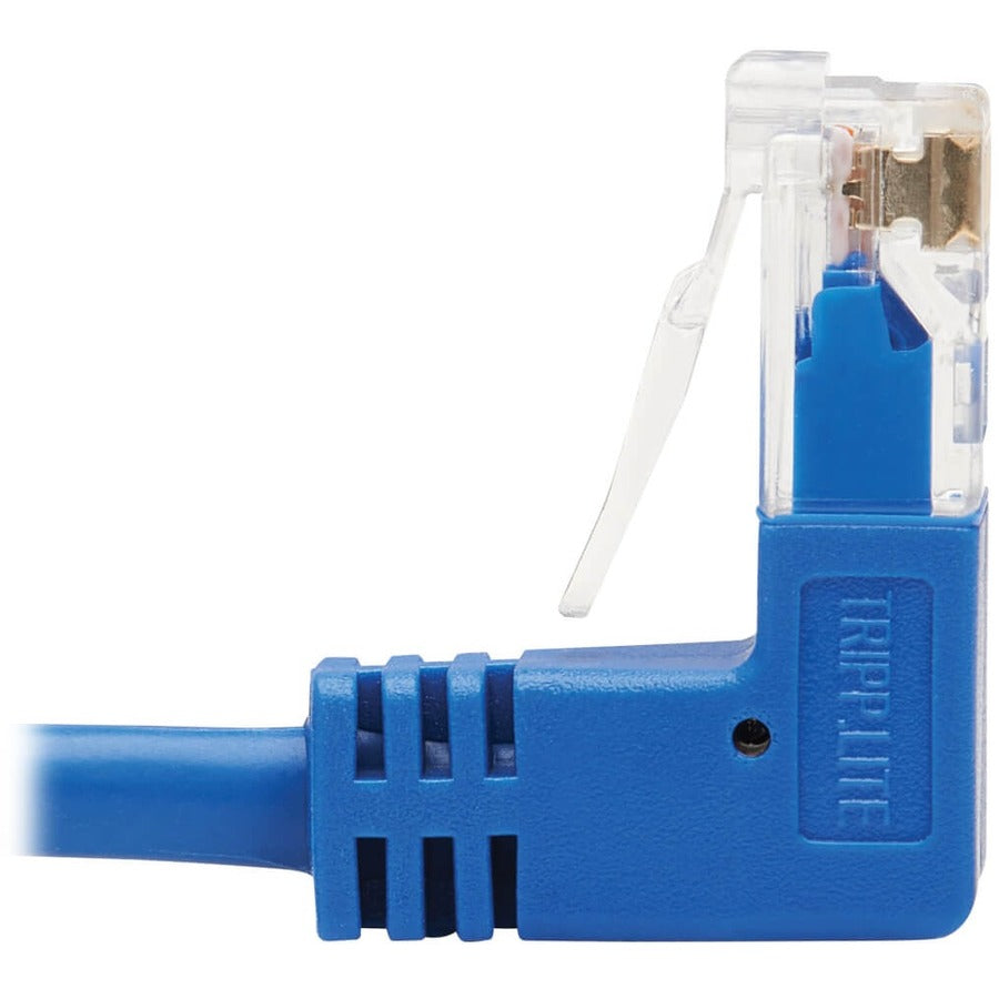 Tripp Lite Cat6 Ethernet Cable Up/Down Angled UTP Slim Molded M/M Blue 1ft