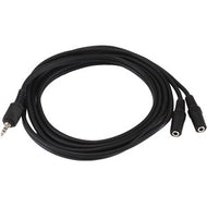 Monoprice 6ft 3.5mm Stereo Plug/Two 3.5mm Stereo Jack Cable - Black