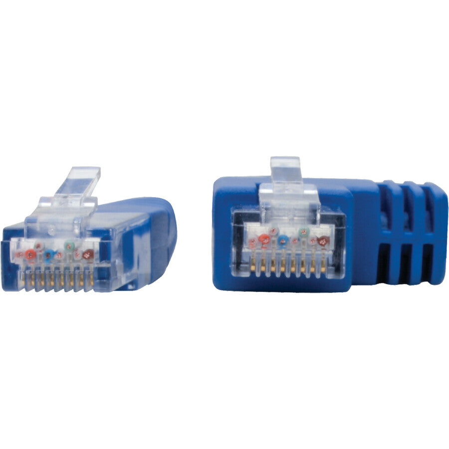 Tripp Lite Right-Angle Cat6 UTP Patch Cable (RJ45) - 1 ft., M/M, Gigabit, Molded, Blue