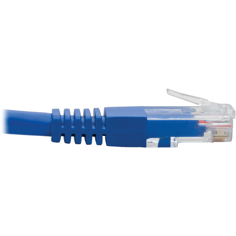 Tripp Lite Right-Angle Cat6 UTP Patch Cable (RJ45) - 1 ft., M/M, Gigabit, Molded, Blue